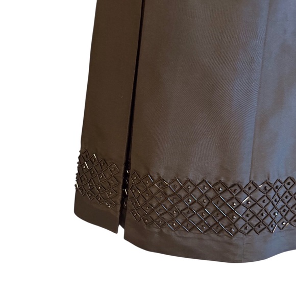 H & M  100% silk box pleat skirt with beaded hem. - Picture 10 of 11
